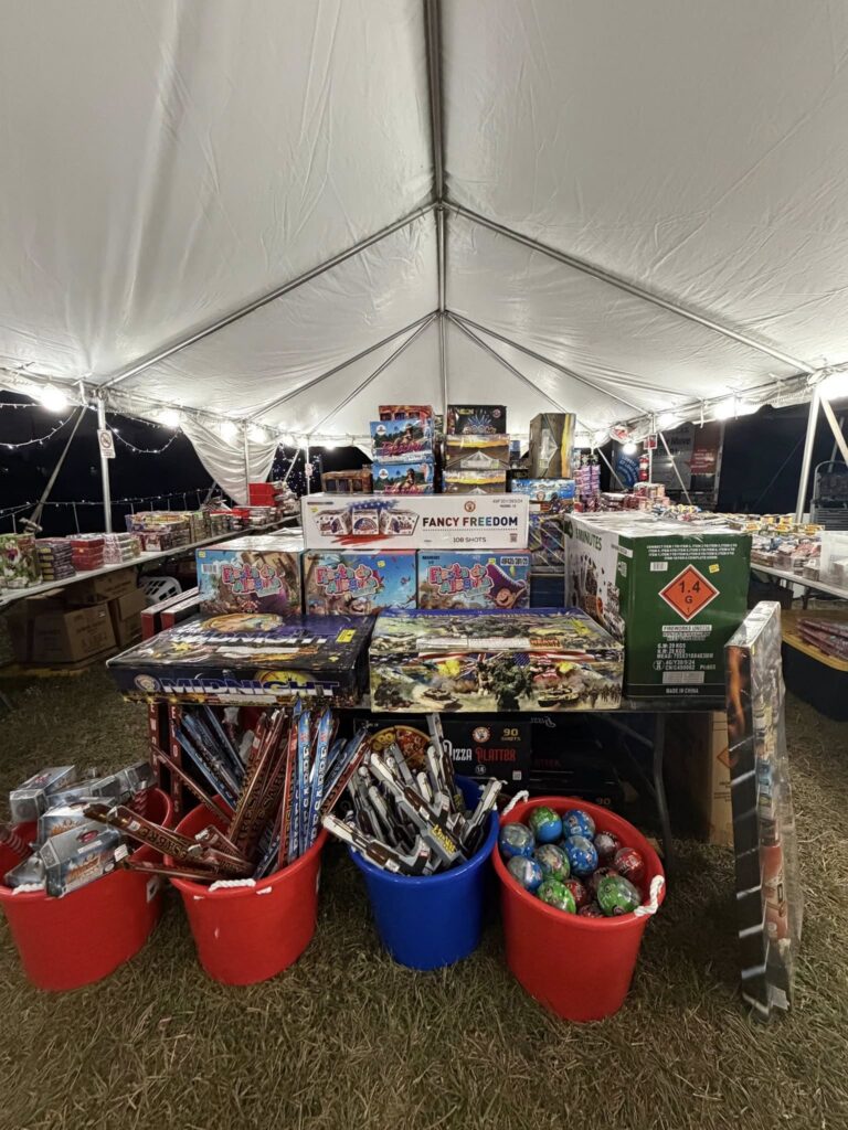 Fireworks available at our seasonal retail tent in Trinity Florida